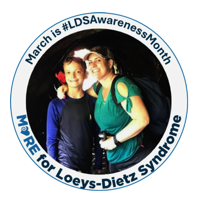 Bridget Porter and her late son Connor Metz are pictured together in the March 2026 LDS Awareness Month MORE campaign frame. 