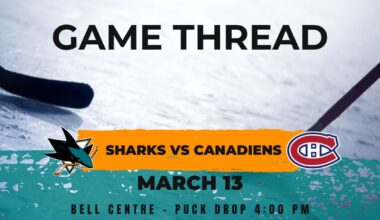 Sharks at Canadiens game 64: Lines, game thread and how to watch