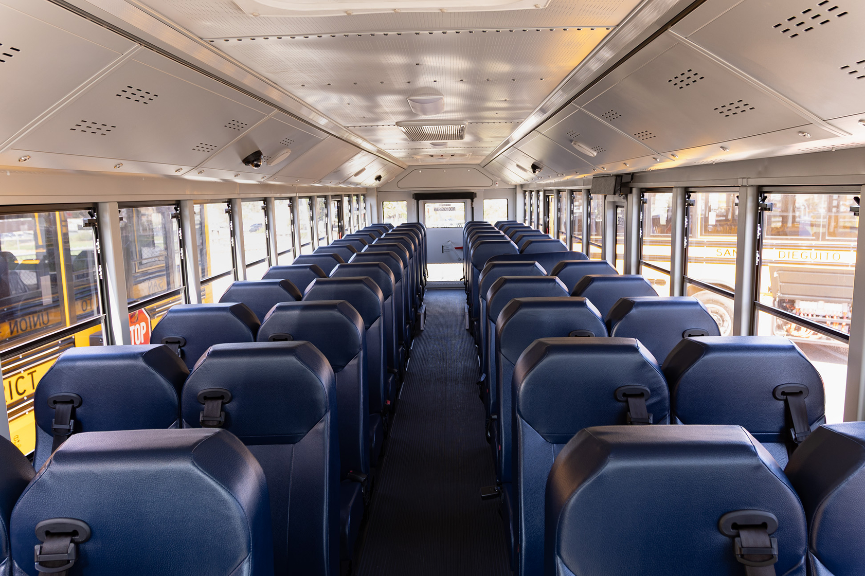 The interior of the new electric buses purchased from RIDE...