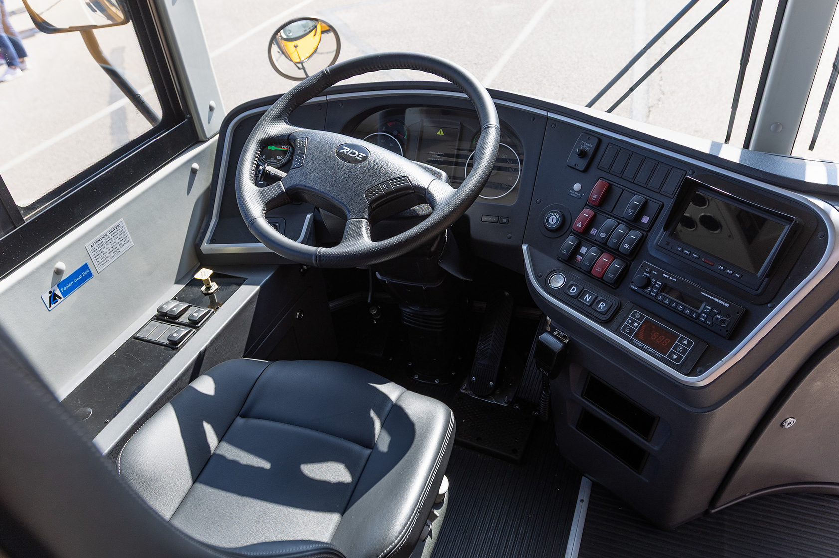 The interior of the new electric buses purchased from RIDE...