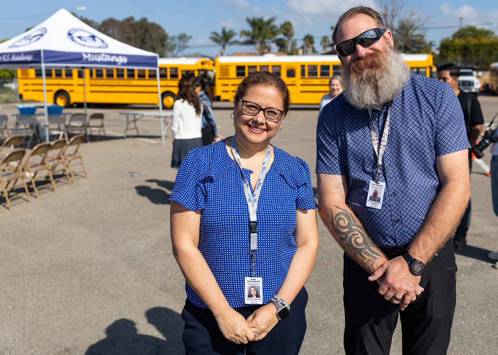 SDUHSD staff Maribel Suarez (Director of Purchasing) and Justin Holcombe...