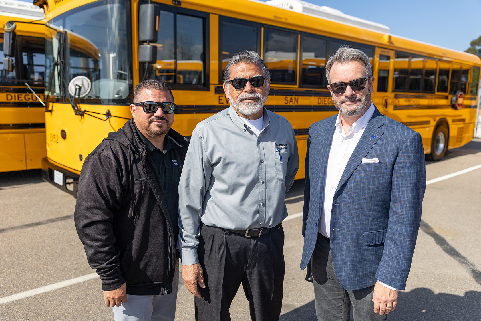 Rolando Balderas (SDUHSD Router/Scheduler), Daniel Miranda (SDUHSD Transportation Supervisor), James...