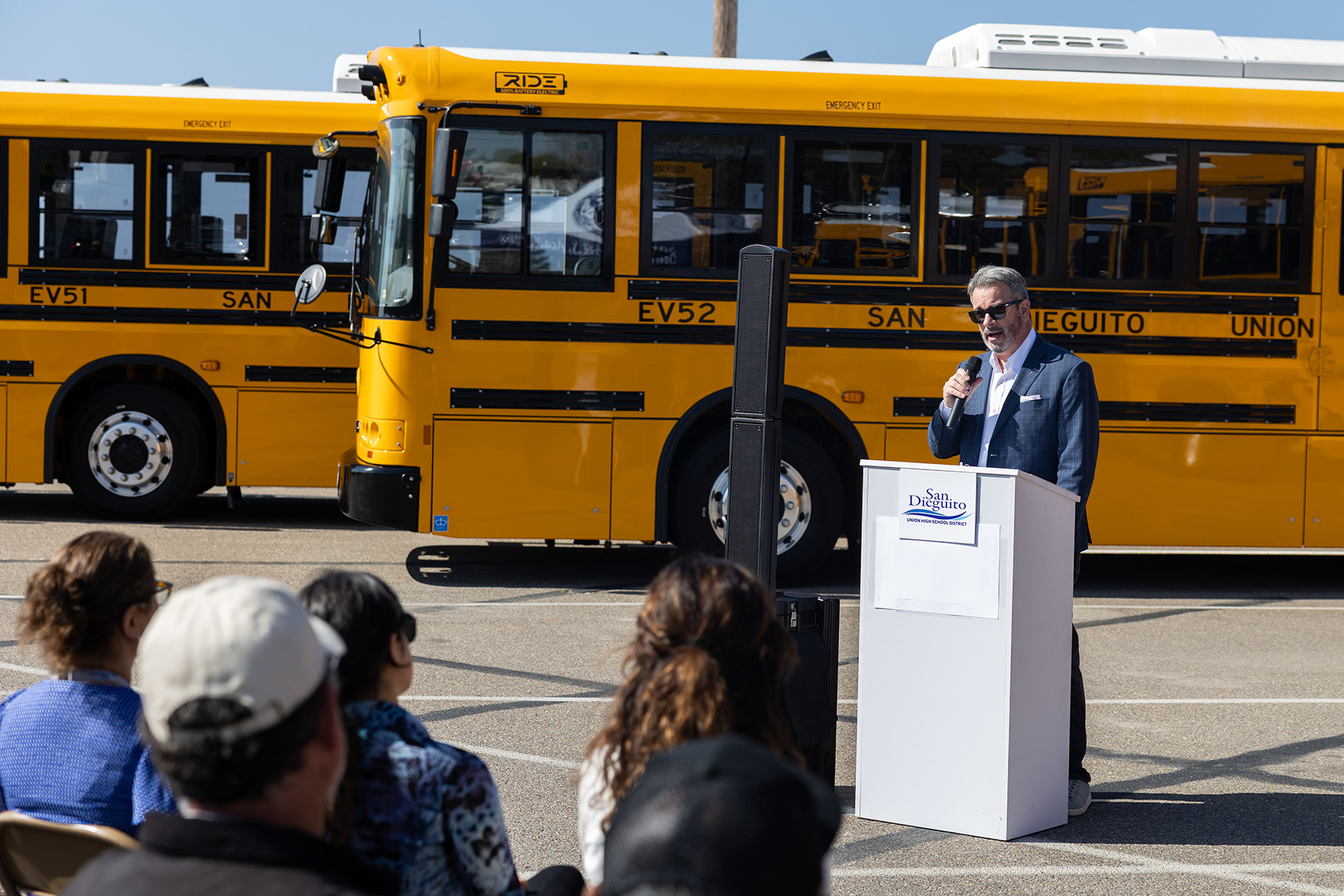 RIDE Regional Sales Manager James Holtz thanks the school district...