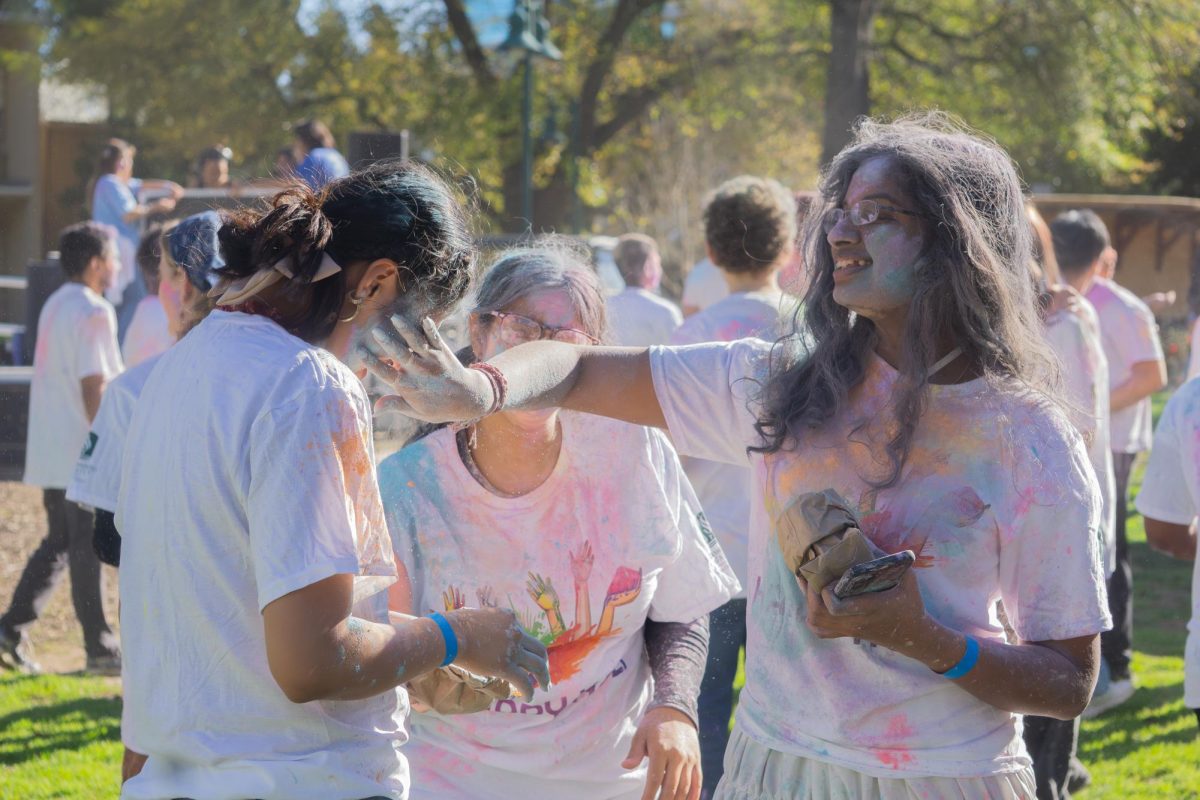 Colors, festivities and dancing: Heartbeat Holi took over the grass area near Acorn Amphitheater. Students enjoyed free food, listened to music from KSSU and painted the campus in vibrant colors.