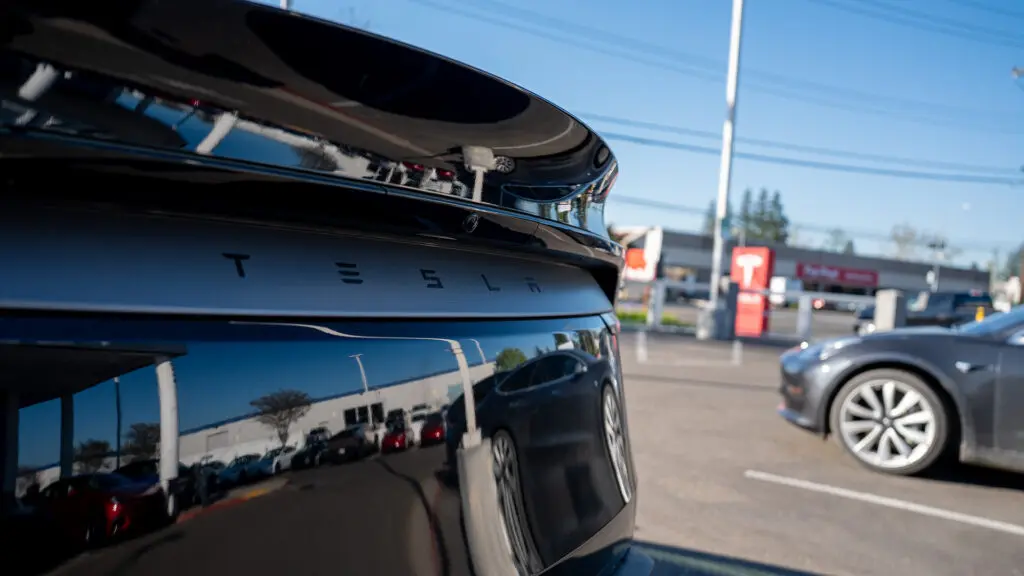 Tesla car at 2535 Arden Wy in Sacramento. Photo by Denis Akbari.