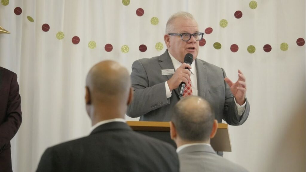 Dr. John Graneto, Dean of the College of Osteopathic Medicine, speaks atCalifornia Health Sciences University in Clovis on Friday's, March 20, 2026, Match Day. (GV Wire/Jahziel Tello)