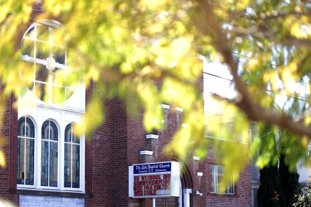 The 7th Avenue Baptist Church on Thursday, March 19, 2026, in Oakland, Calif. Eva Bowen Brown, a 76-year-old Hayward resident, who worked as the financial secretary for the church is accused of embezzling as much as $480,000 from its coffers. (Aric Crabb/Bay Area News Group)