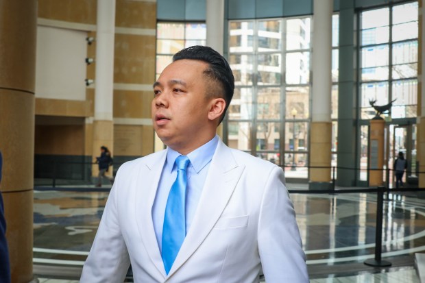 California Waste Solutions co-owner Andy Duong exits the Federal Building after appearing at the Federal Courthouse in Oakland, Calif., for his indictment on bribery and conspiracy charges by federal prosecutors on Friday, Jan. 17, 2025. Also, his father, David Duong, former Oakland Mayor Sheng Thao, and her boyfriend, Andre Jones, were indicted. (Ray Chavez/Bay Area News Group)