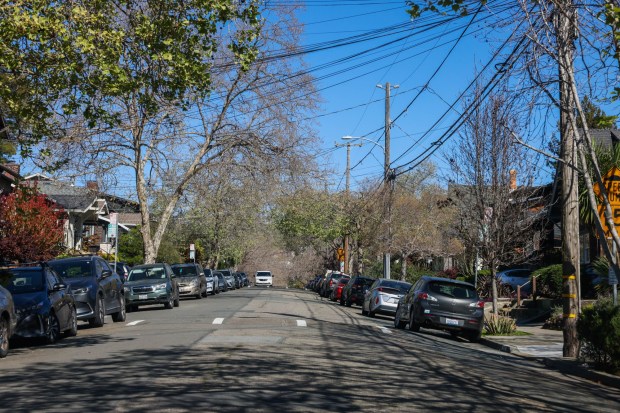 View of the Lawton Avenue, just two blocks away from the Rockridge BART station in Oakland, Calif., on Friday, March 6, 2026. The city of Oakland is considering building new housing units after a new California housing law permits homes to be built near public transit hubs. (Ray Chavez/Bay Area News Group)