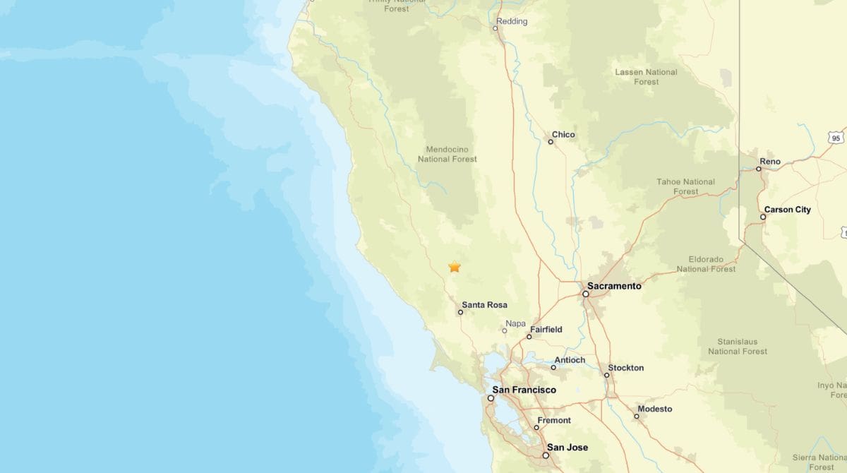 2.4 magnitude earthquake in the Geysers. Image Caption: USGS website