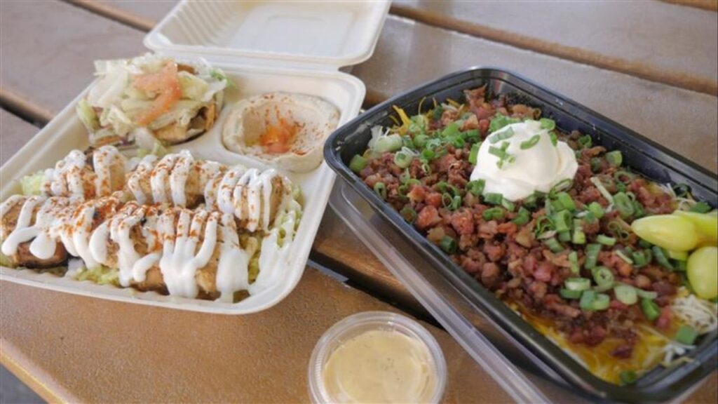 Food from vendors at the FresYes media event on Thursday, March 12, 2026. (GV Wire/Jahziel Tello)