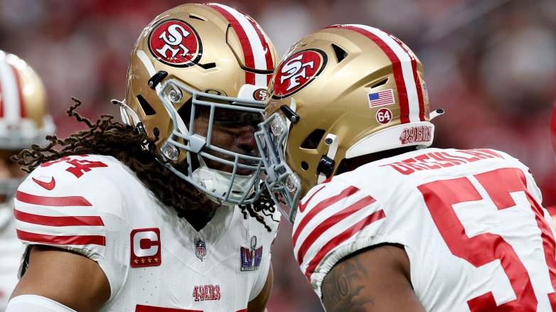 San Francisco 49ers linebacker Fred Warner and Dre Greenlaw