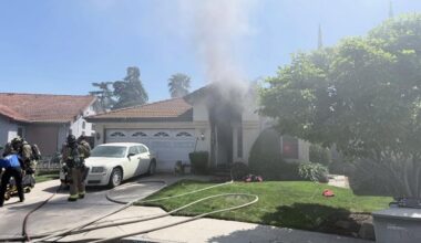 Fresno firefighters rescued an elderly woman from a residential fire caused by electrical problems Friday, March 20, 2026,containing damage to one room. (Fresno FD)
