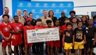 Fresno law enforcement presented a $90,000 grant to the Boys & Girls Clubs to support youth programs on Tuesday, March 24, 2026. (Fresno PD)