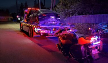 Fresno police issued 60 citations, towed 13 vehicles and arrested two people on suspicion of DUI during a Sunday, March 29, 2026, crackdown on illegal street racing and reckless driving. (Fresno PD)