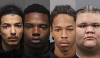 From left to right: Fresno police and partner agencies arrested Jaylon Black, Josiah Rogers, Kwame Pree, Jaymari Sconiers, and two juveniles in connection with the 2025 robbery and murder of 18-year-old Karim Williams. (Fresno PD)