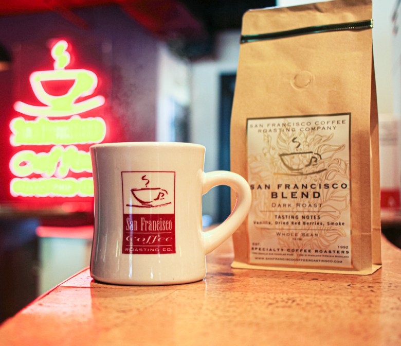 San Francisco Coffee Roasting's Company's San Francisco blend is a dark roast with notes of vanilla, dried red berries, and smoke. (Courtesy of Lisandra Vazquez)