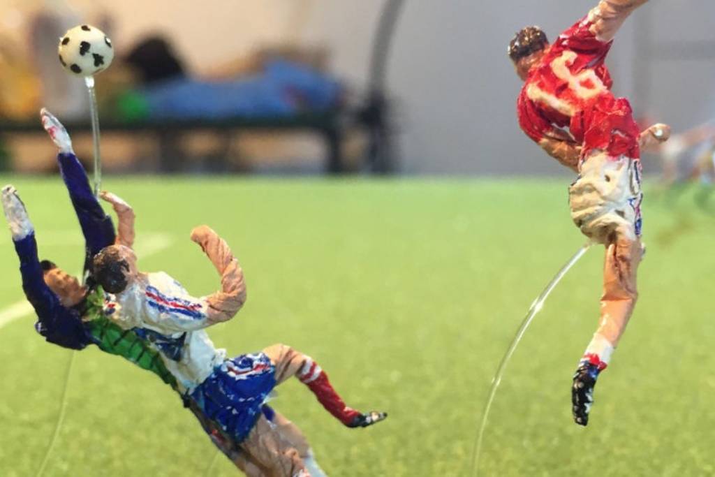 This Massive New Soccer Exhibition Just Opened At LACMA — Featuring Life-Size Floating Athletes And Iconic World Cup Moments