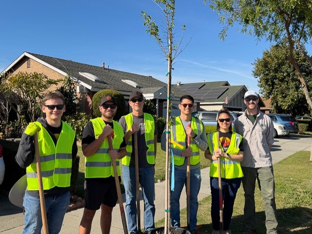 Employees from Long Beach Container Terminal planted 31 trees in...