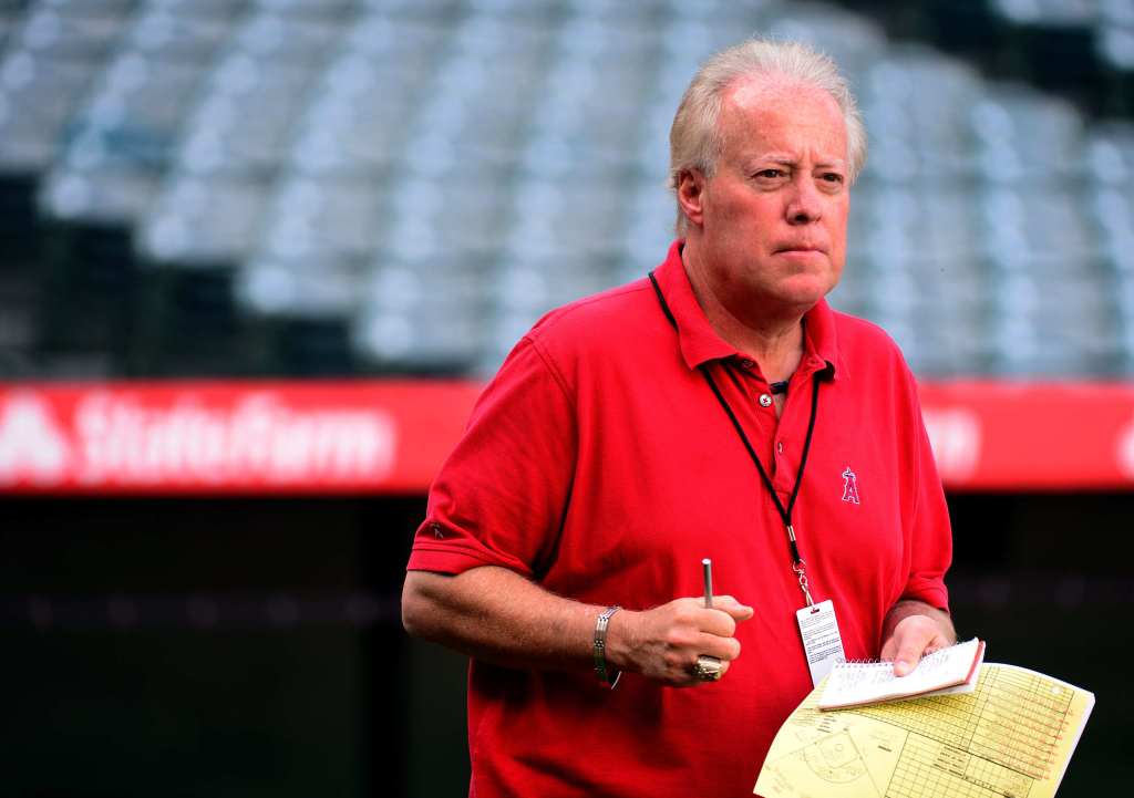Los Angeles Angels announcer Terry Smith prior to a Major League baseball game between the Chicago Cubs and Los Angeles Angels at Angel Stadium of Anaheim in Anaheim, Calif.,  on Tuesday, April 5, 2016.