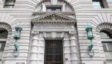 An entrance to the Ninth Circuit U.S. Court of Appeals,