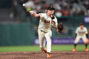 SAN FRANCISCO, CALIFORNIA - APRIL 23: Logan Webb #62 of the San Francisco Giants pitches against the Milwaukee Brewers in the top of the fifth inning at Oracle Park on April 23, 2025 in San Francisco, California. (Photo by Thearon W. Henderson/Getty Images)