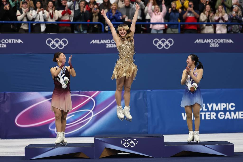 Alysa Liu on the podium at the olympics