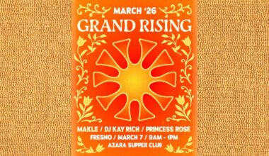 Grand Rising's fourth alcohol-free day party returns Saturday, March 7, 2026, with free group runs, wellness vendors, and sober community celebration in Fresno. (Grand Rising)