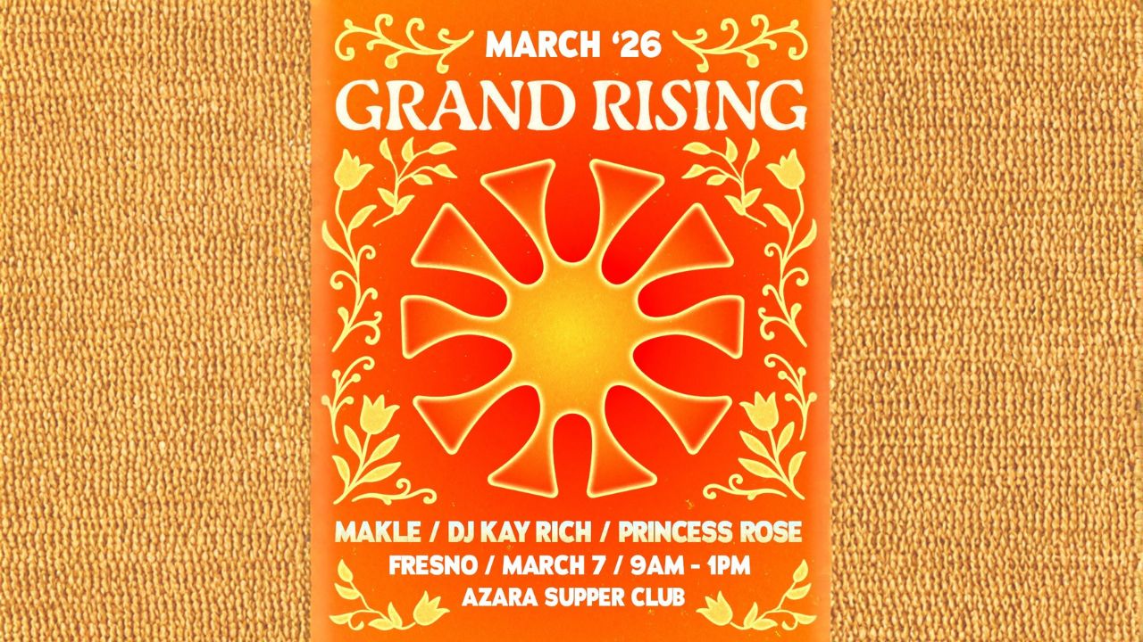 Grand Rising's fourth alcohol-free day party returns Saturday, March 7, 2026, with free group runs, wellness vendors, and sober community celebration in Fresno. (Grand Rising)