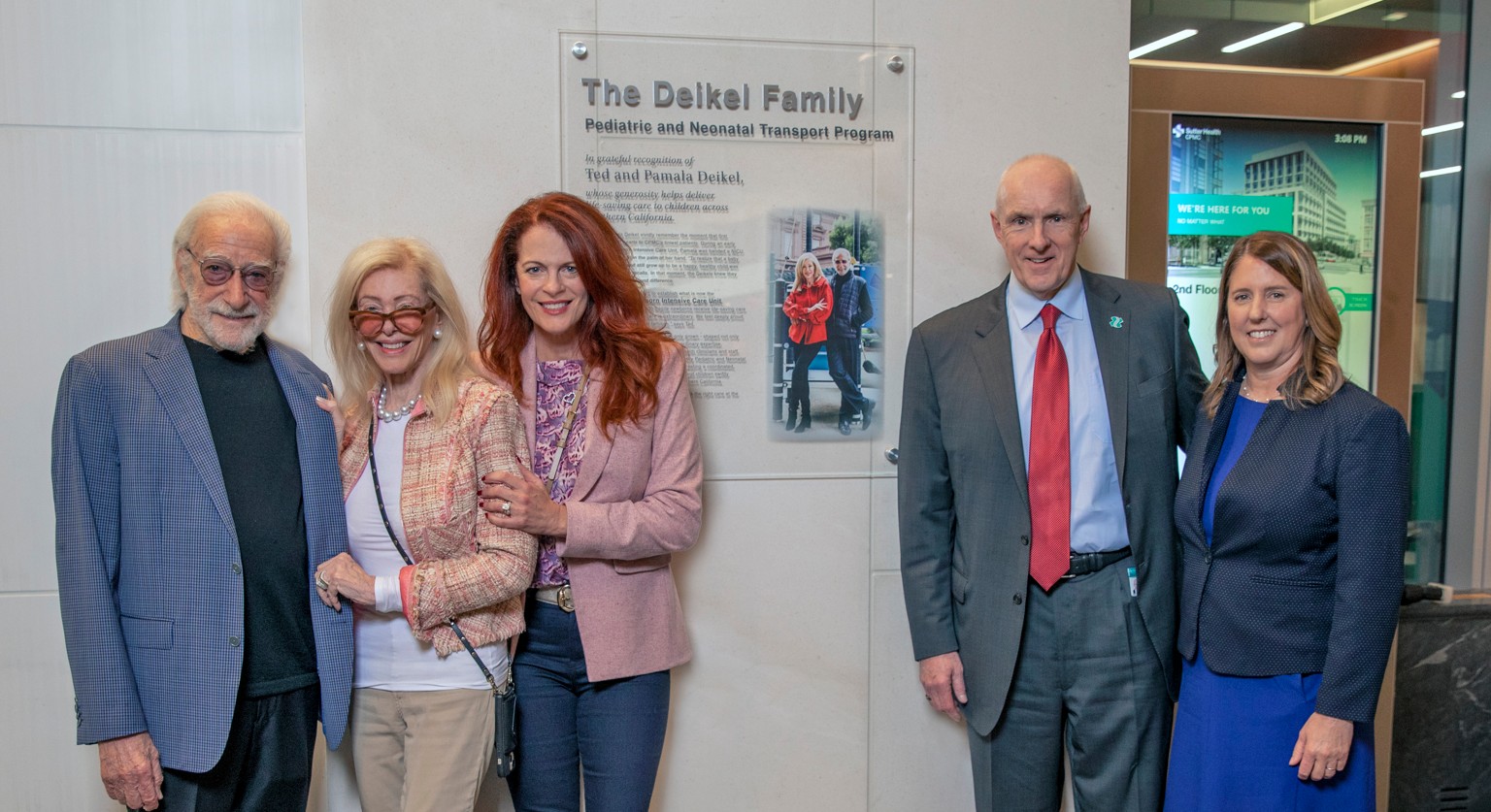 Ted Deikel, Pamala Deikel, Nicole Krohn (Pamala's daughter), Sutter Health CEO Warner Thomas & Sutter's CPMC CEO Hollie Seeley