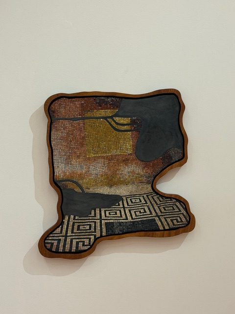 Abstract mosaic panel in Cammie Staros Pompeii at Nazarian Curcio