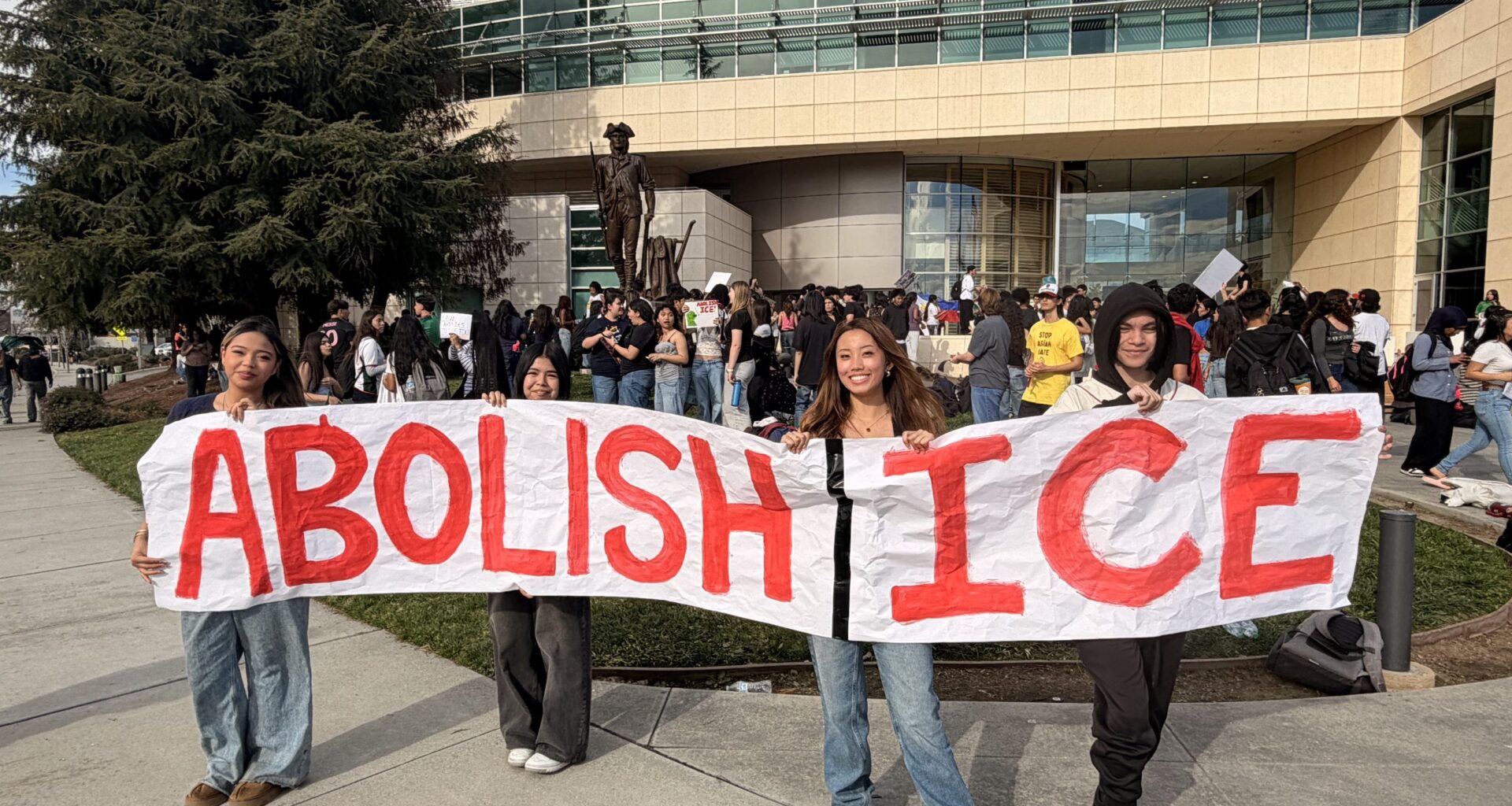 Milpitas High students walk out of school to protest ICE