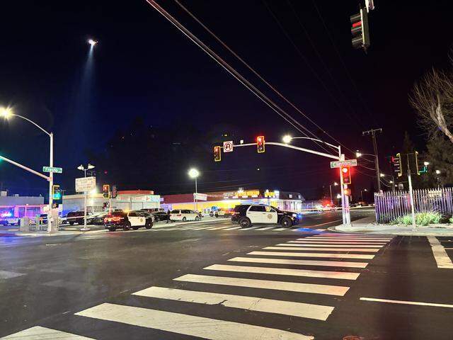 A man was shot as officers try to locate two possible suspects in Fresno, California on Thursday, March 12, 2026.