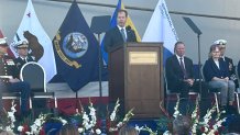 Assistant U.S. Secretary of the Navy, Bejamin Kohlmann, represented the Trump Administration at Saturday's ceremony, March 7, 2026. 