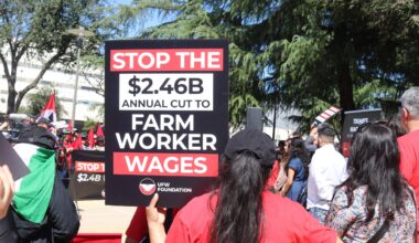 Fresno farmworkers protest pay cuts outside federal courthouse