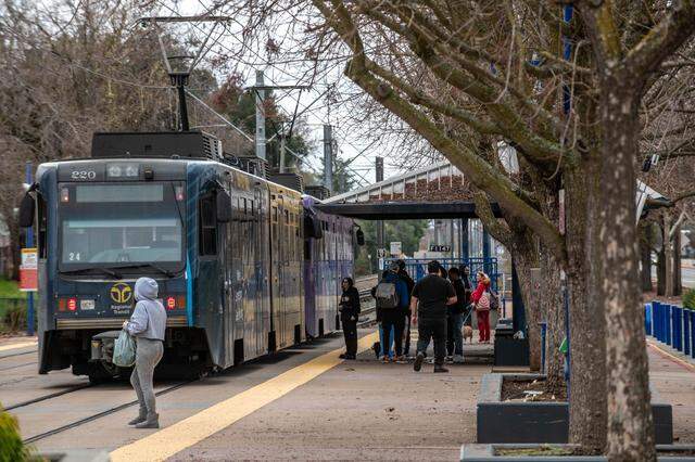 The Folsom light rail line runs through Rancho Cordova in 2023.