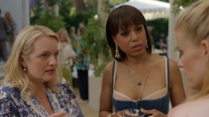 'Imperfect Women' cast includes Elisabeth Moss, Kerry Washington, and Kate Mara, shown here talking at a party