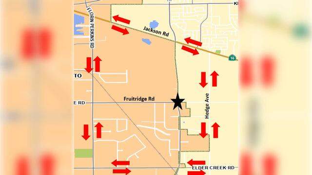 The intersection of Fruitridge Road and South Watt Avenue will close between 7 p.m. and 6 a.m. from Monday, March 23, to Friday, March 27, 2026, due to construction work.