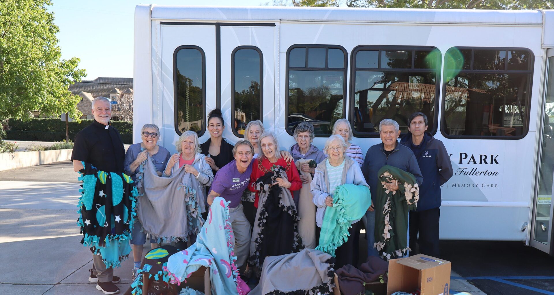 Senior Citizens Craft Blankets for Local Homeless Community