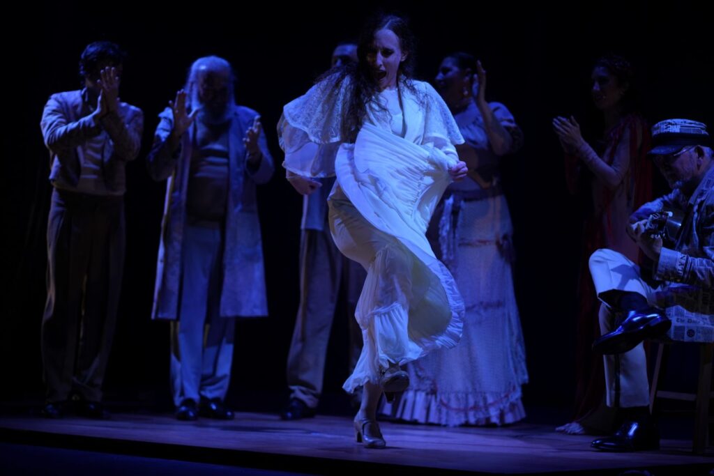 "Songs From a Sinking Ship" - (L-R) Carlos Menchaca, Juan José Amador, El Torombo, Marina Elana, Reyes Martín, Teresa Hernandez, Eugenio Iglesias - Photo by Planet Froth Productions.