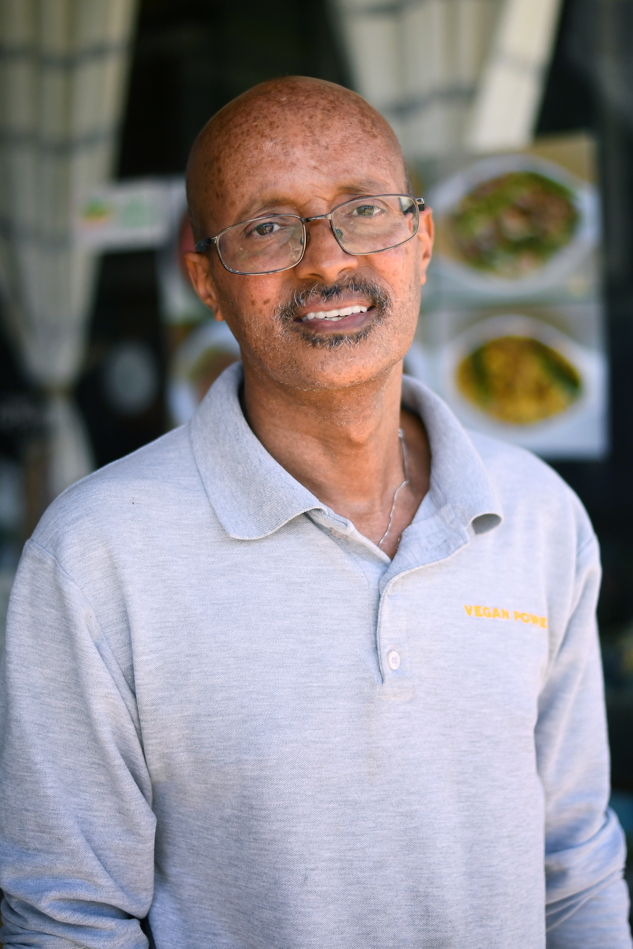 Rahel Ethiopian Vegan Cuisine owner Wondu Haile in Los Angeles,...