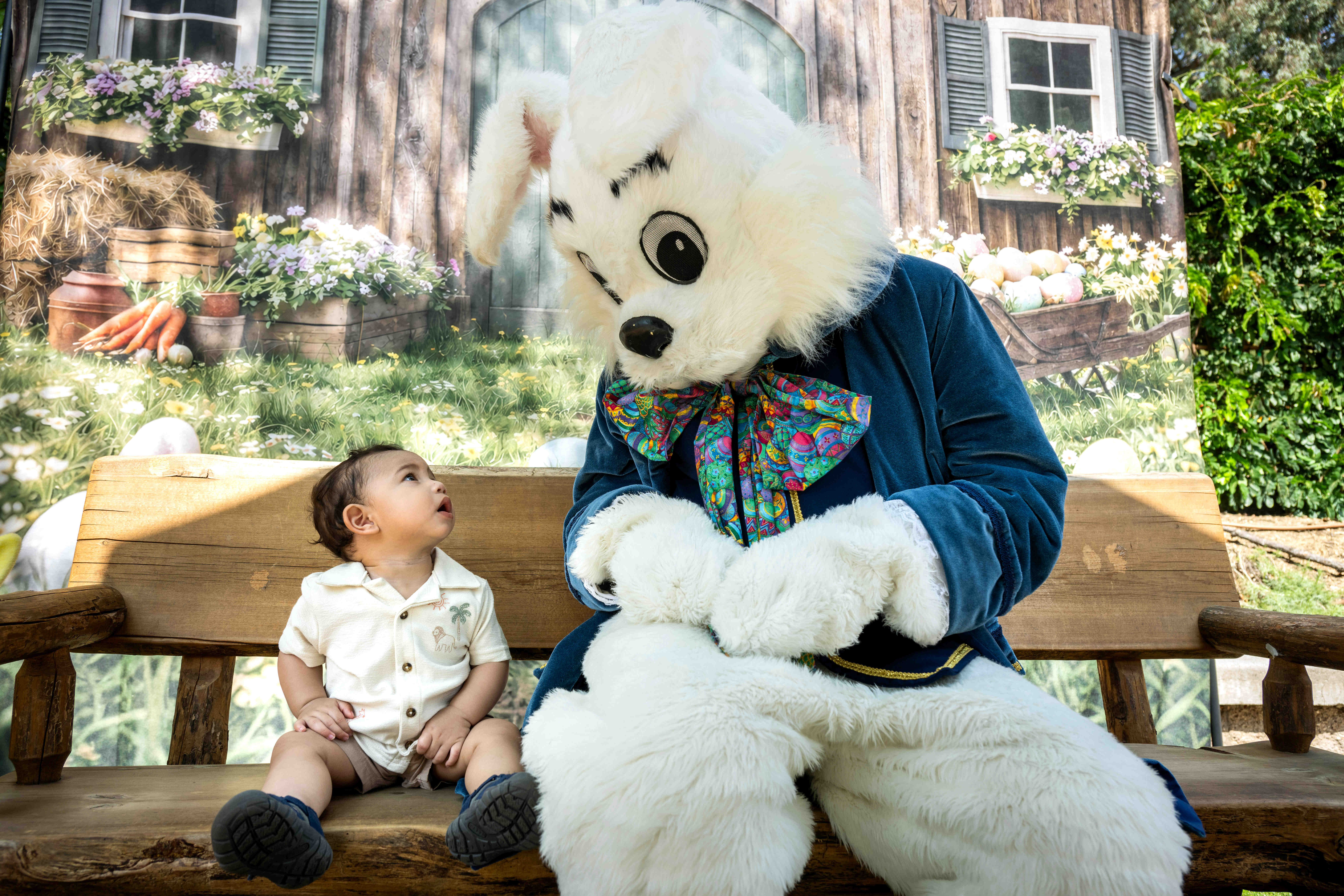 Eight-month-old Bo Enciso, of Pacoima, poses for an Easter photo...