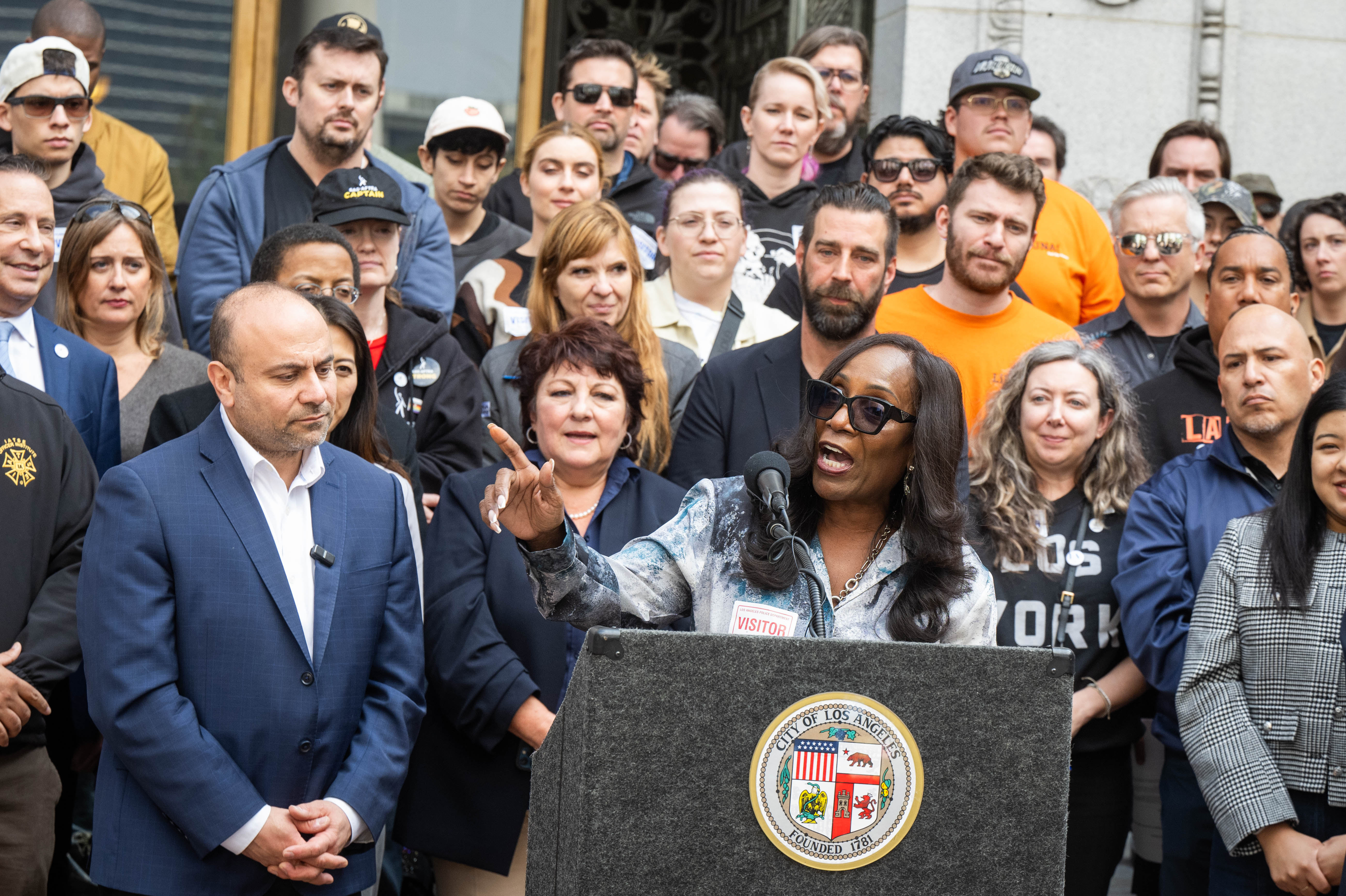 President of the Los Angeles County Federation of Labor Yvonne...