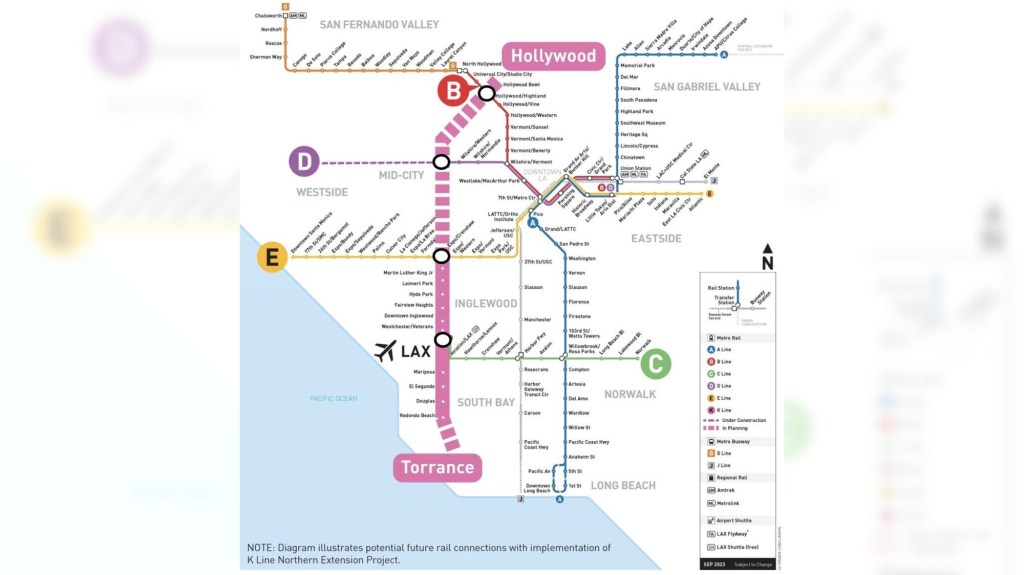 LA Metro board chooses K Line northern extension route, connecting South Bay to Hollywood – Daily News