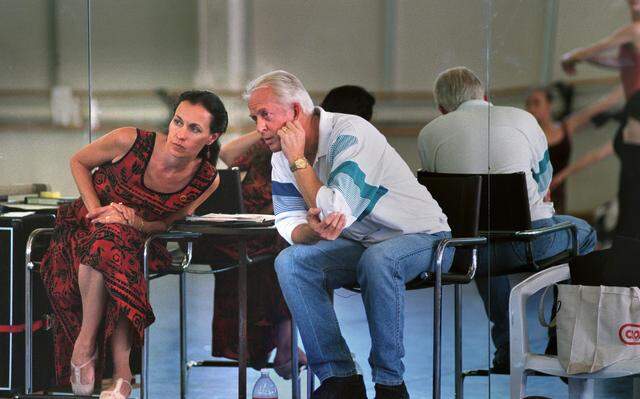 Carinne Binda and Ron Cunningham, artistic directors of the Sacramento Ballet,  watch rehearsal in October 1997. 
