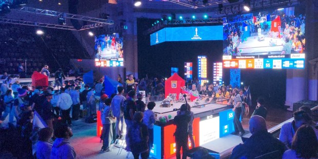 Robotics teams from across the United States competed in the U.S. Governors Cup in head-to-head matches. (Erwin Taganas)