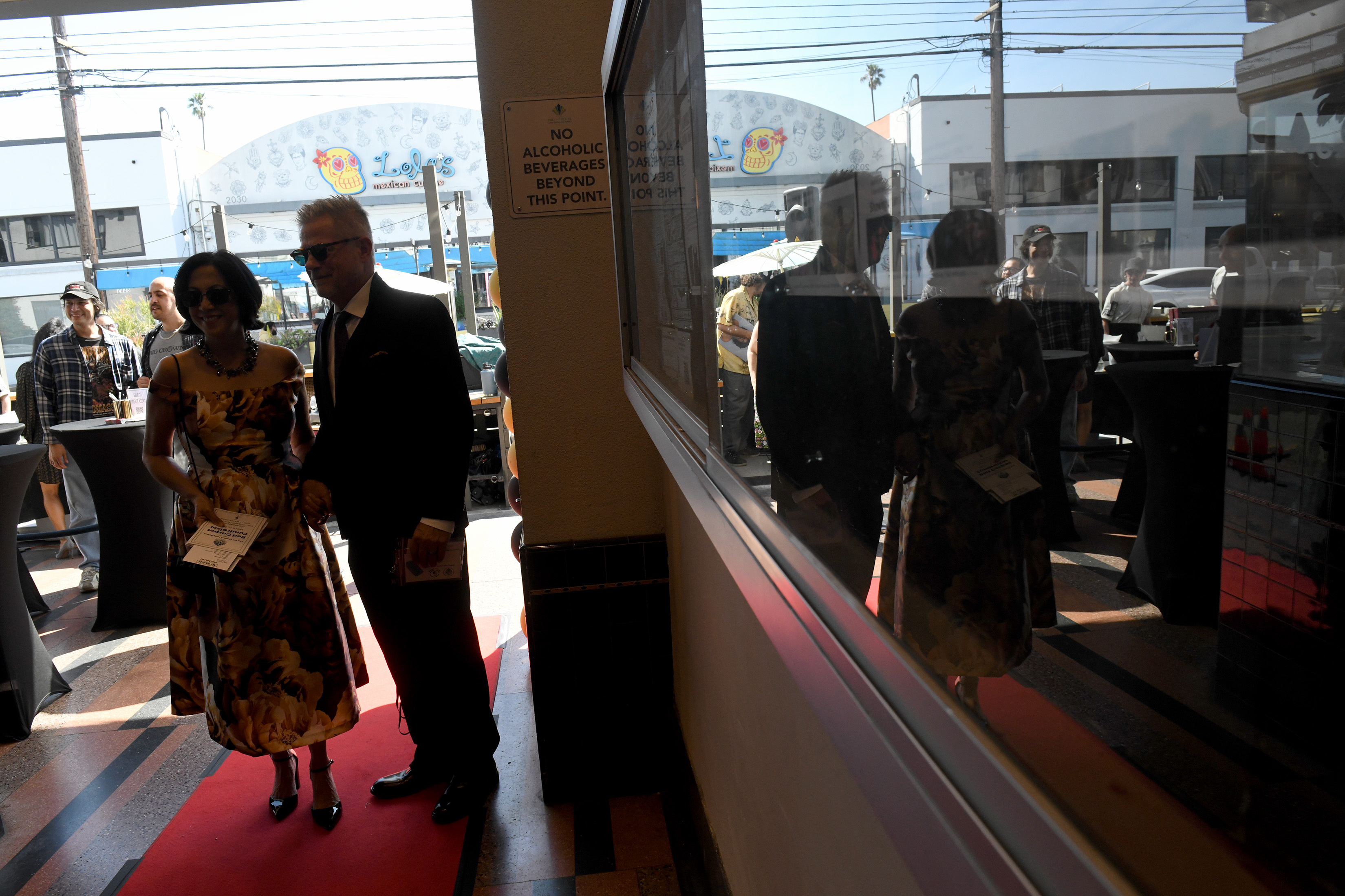 People arrive for the Long Beach Art Theatreâs annual red...