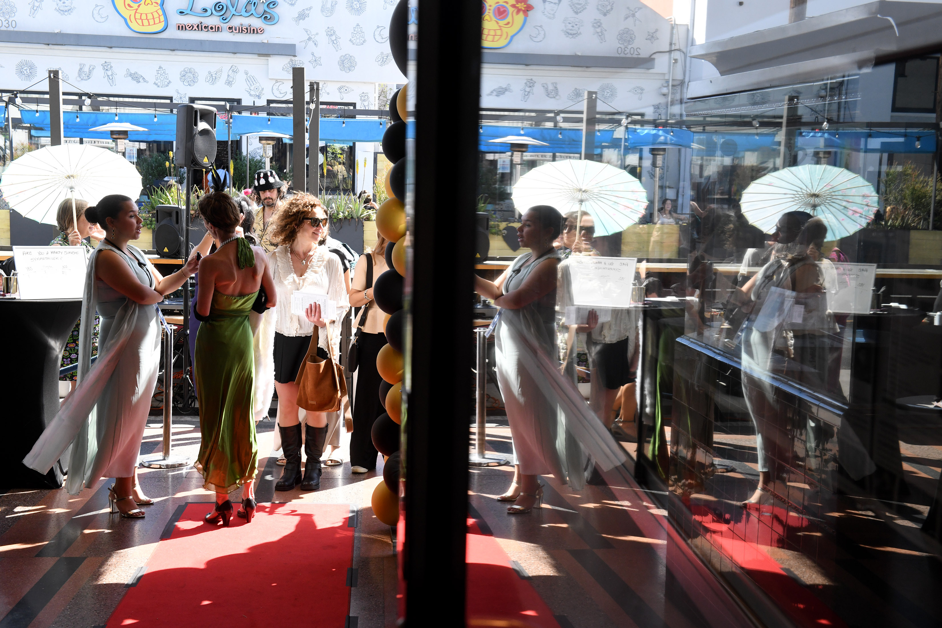 People arrive for the Long Beach Art Theatreâs annual red...