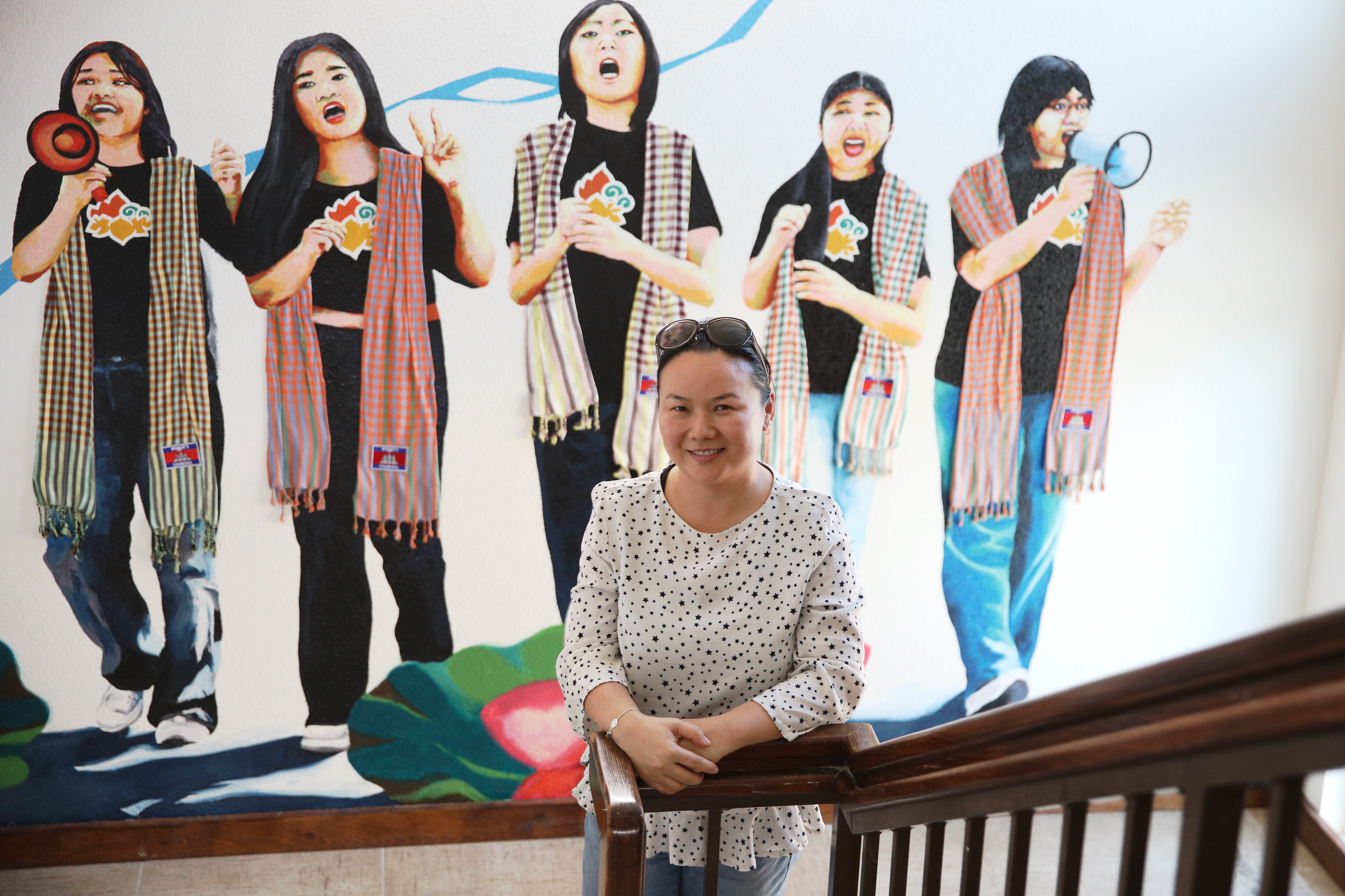Lian Cheun, executive director of Khmer Girls in Action, stands...