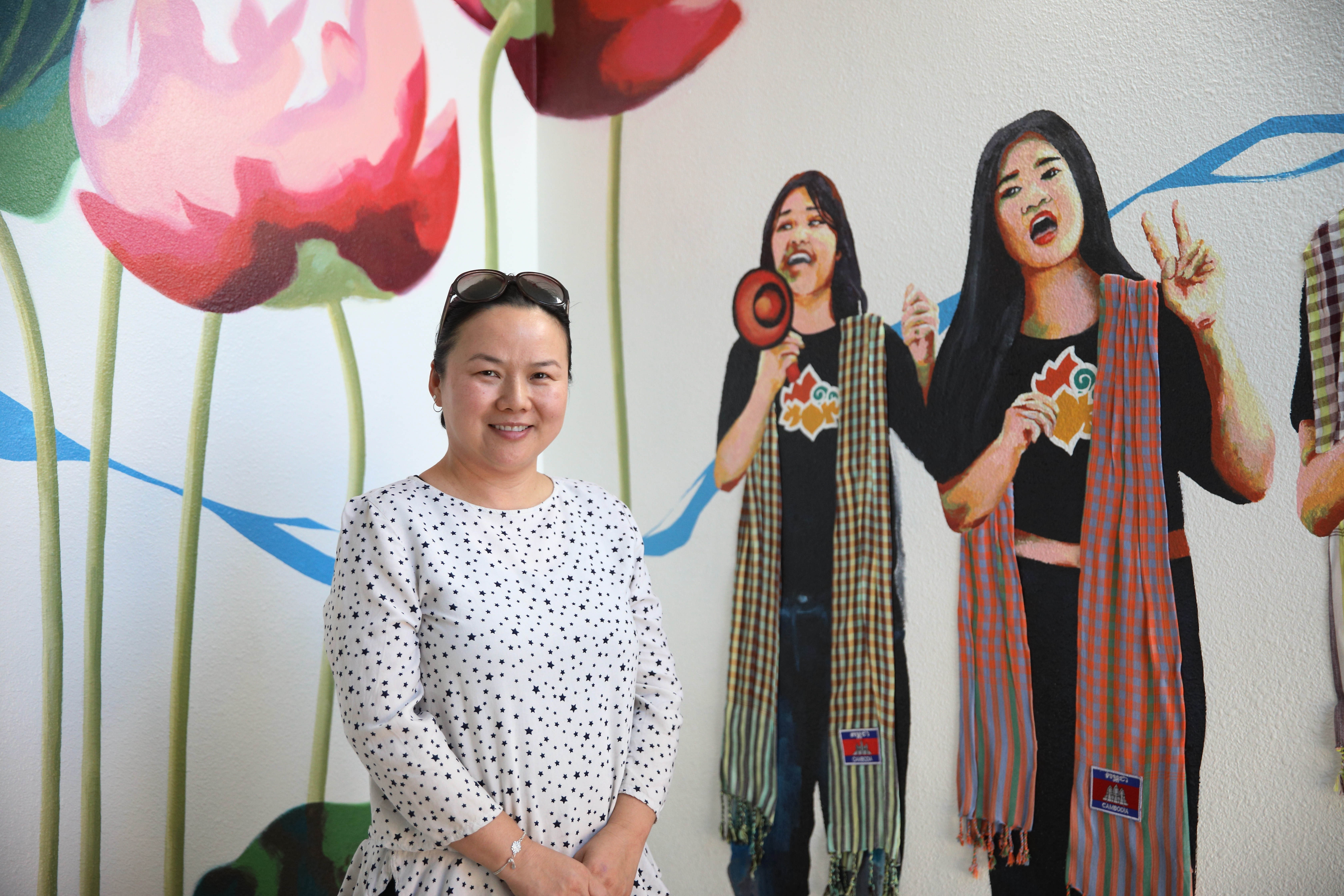 Lian Cheun, executive director of Khmer Girls in Action, stands...